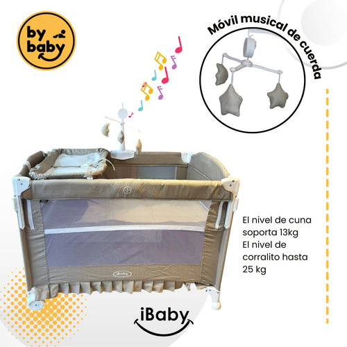 Cuna Corral Multifuncional Titi Ibaby Comodidad Y Estilo Beige Beige