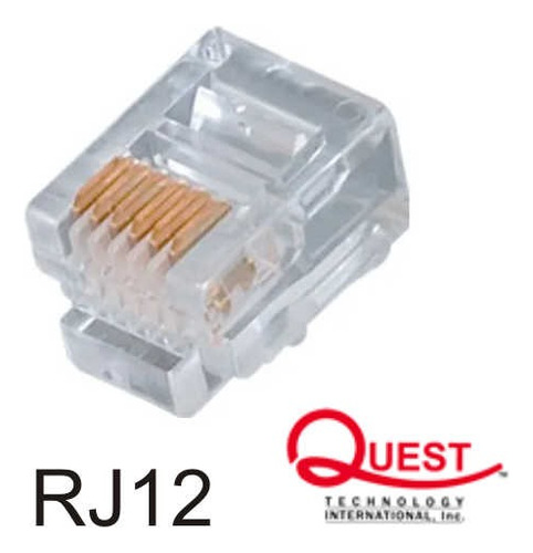 Plug Conector Rj12 Marca Quest Nmp-6111 Pack 100 Unidades