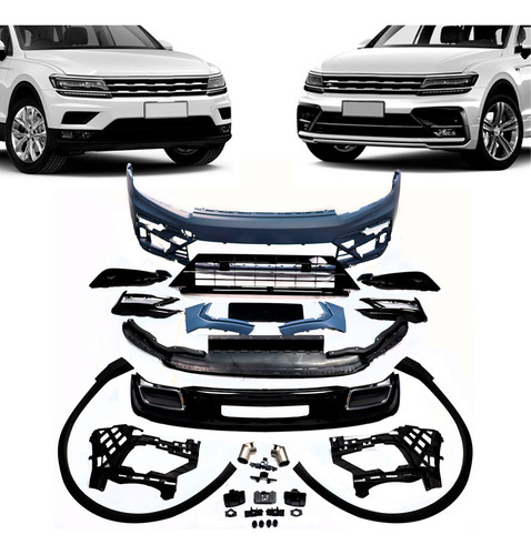 Parachoque Dianteiro + Spoiler Tiguan 18 19 20 21 Mod R-line