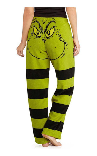 Pantalones De Pijama A Rayas Navideñas Grinch Para Mujer