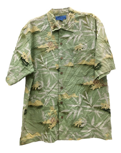 Danielle - Camisa Hawaiana De Lino Floral De Hombre Talla L