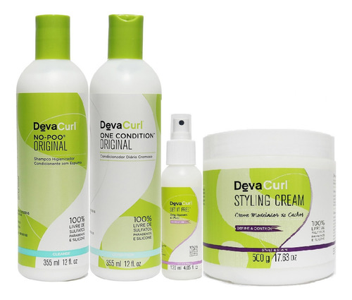 Deva Curl No Poo+ One Condition+ Styling Cream E Set It Free