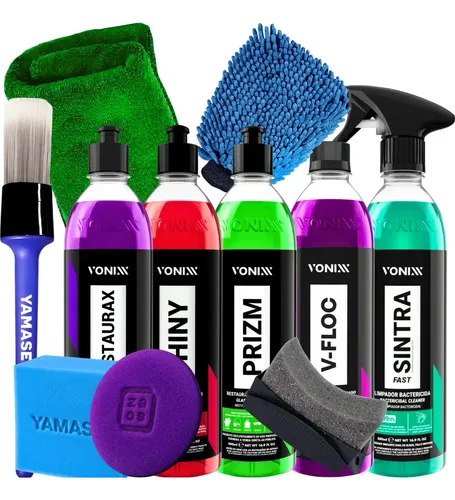 Kit Profissional Vonixx Limpador Multiuso Shampoo Lava Autos e Renovador 500ml