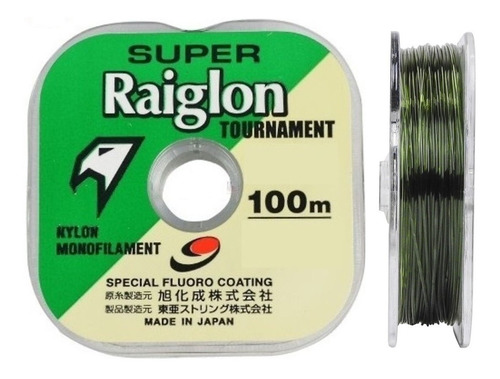 Linha Mono Raiglon 0,500mm 52lbs/23,8kg Cores - 100 Metros Cor Verde