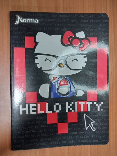 Cuaderno Hello Kitty Sanrio Original 1 Línea + 47 Stickers 