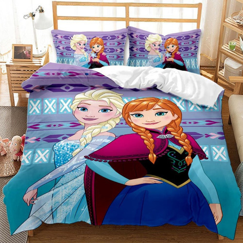 Funda De Edredón De Anime Frozen Elsa Anna 1