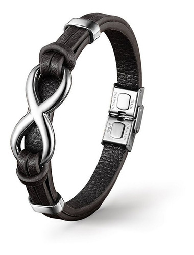 Pulsera De Cuero Infinito Black Hombre Mujer 2020.