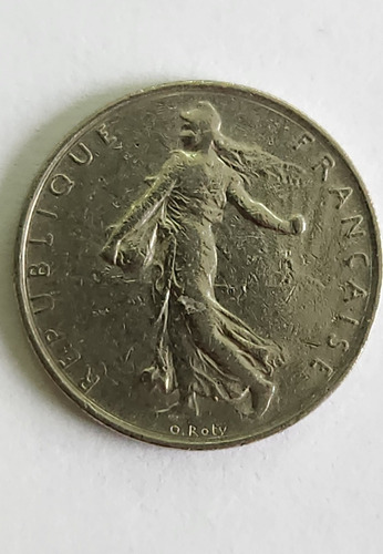 Moneda 1 Franco De 1960 Francia Niquel Buen Estado. (Usado)
