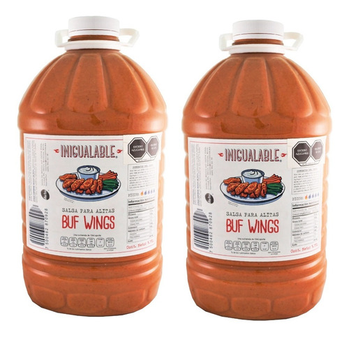Salsa Inigualable Buf Wings 2 Garrafas 3.78 L Alitas Botanas