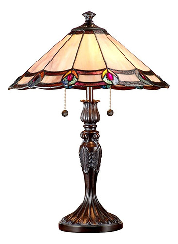 Dale Tiffany Ttj Aldridge - Lámpara De Mesa De Pavo Real