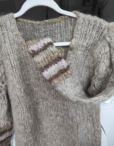 Sweater Beige, C Bordados Importado Talle 2 Original