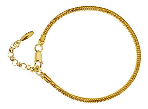 Pulsera Enchapada En Oro 24k 17cm + 2 Charms De Regalo