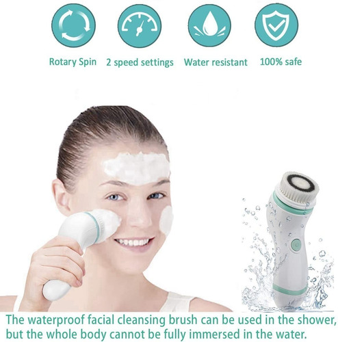 Cepillo Masajeador Facial Limpia Cutis Eléctrico 4 En 1