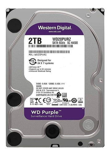 Imagen 6 de 8 de Disco Duro 2tb Purple Western Digital 3.5 Videoviglancia Dvr