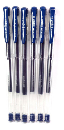 Bolígrafo De Gel Um-100 Azul Negro 6 Unidades Paquete
