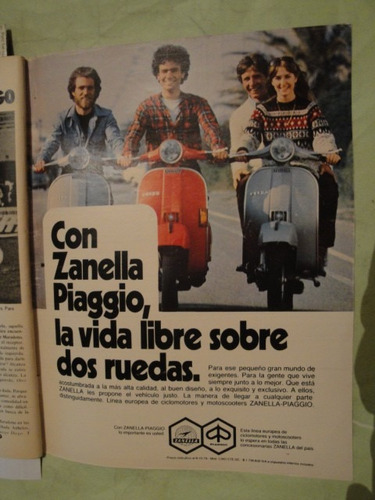 Publicidad Moto Zanella Piaggio Año 1979