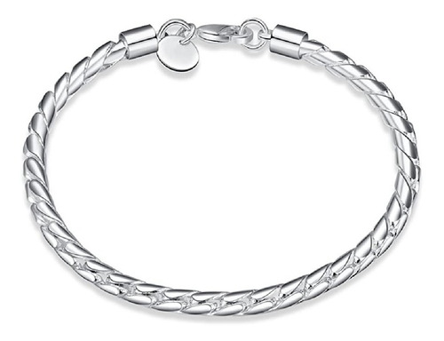 Pulsera Trenzada Bañada En Plata Fina 925