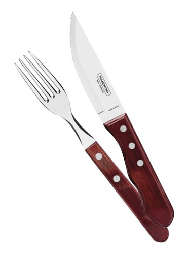 Set Cubierto Tramontina Polywood X 12 Tenedor Cuchillo Jumbo