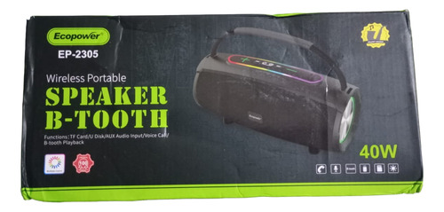 Parlante Portatil Speaker B-tooth Ecopower 40w Ep 2305 Negro