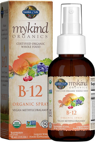 Vitamina B12 Spray Sublingual Organico Frambuesa Kosh Eg B3