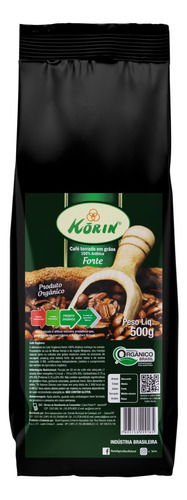 Café Torrado em Grãos Orgânico Forte Korin Pacote 500g
