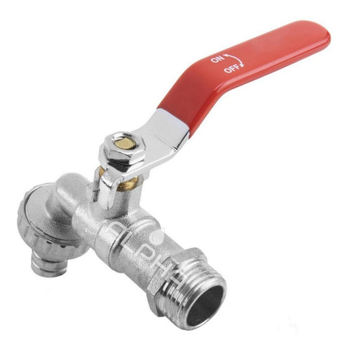 Torneiras Esfera Jardim C/ Bico Uso Geral 1/2 X 3/4 Metal Acabamento Polido brilhante Cor Prateado