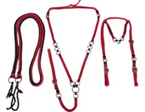Comprar Traia De Argola Muares Peitoral + Cabeçada + Rédea Vermelho