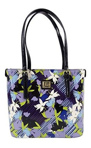 Anne Klein Perfect Tote Small Shopper (púrpura Multi /negro)