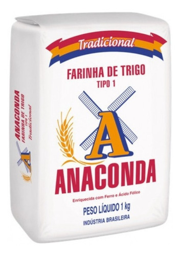Farinha Trigo Anaconda 1kg - Kit C/6 Unidades