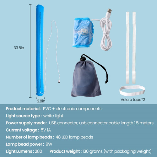 Linterna De Campamento Inflable Plegable Para Viaje, Acampad
