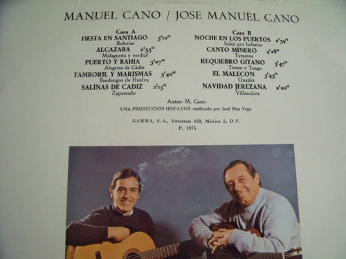 Lp Manuel Cano Motivos Flamencos Para Dos Guitarras (Usado)