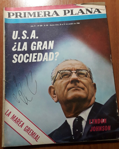 Revista Primera Plana N°200  25 Al 31 De Octubre De 1966