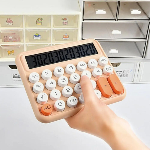 Calculadora Com Teclado Mecânico Com Visor Grande Resistente
