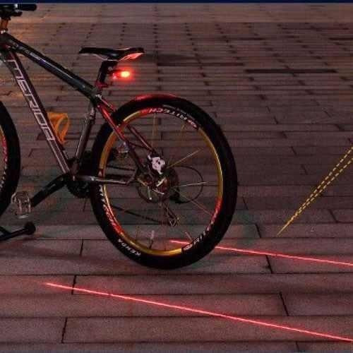 Luz Trasera Bicicleta Led, Lampara Laser Indicador De Carril