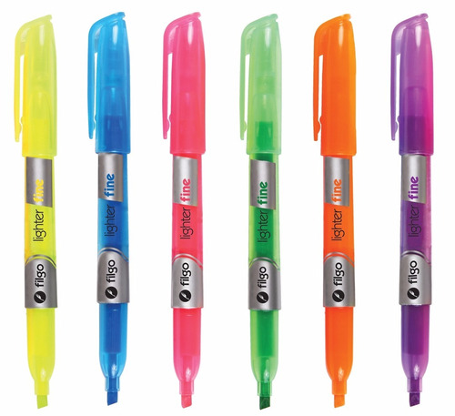 Resaltador Filgo Lighter Fine Neon Pack X 6 Colores Fluo