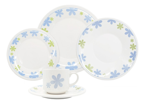 Juego Vajilla Flores Plato Taza Cerámica Regalo / 30 Pzs