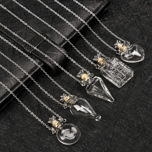 B Collares De Botella De Perfume En Forma De Corazón