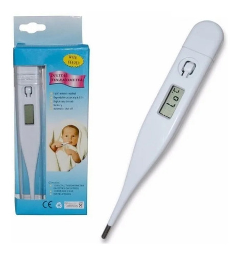 Imagen 2 de 5 de Termometro Digital 1 Minuto Lcd Con Beeper Niños Y Adultos