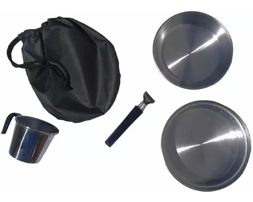 Imagen 2 de 5 de Marmita Brogas 1 Persona Mochilero Camping Set De Cocina 5p