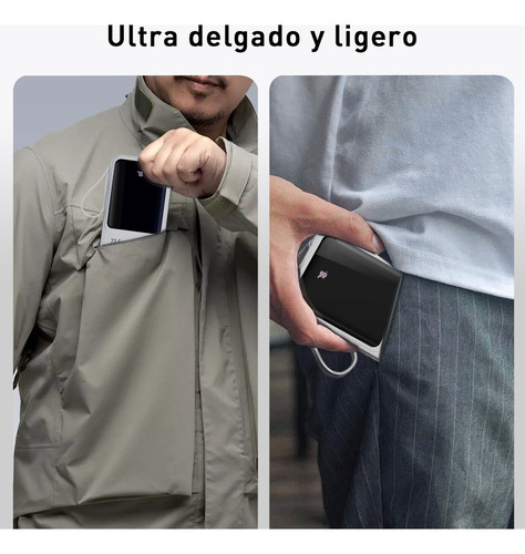 Mtk Power Bank Batería Portátil Cargador Td2148 12000mah Con Built In 2 Cables Lightning Tipo C Con Pantalla Digital Accesorios Para iPhone Samsung Xiaomi Etc Color Blanco