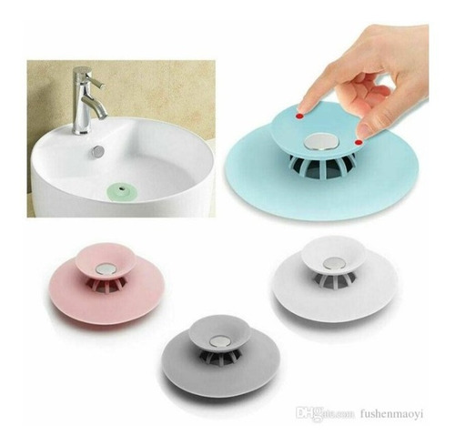 Imagen 2 de 10 de Tapón + Filtro Silicona Bañera Drenaje Flexible Baño Bacha
