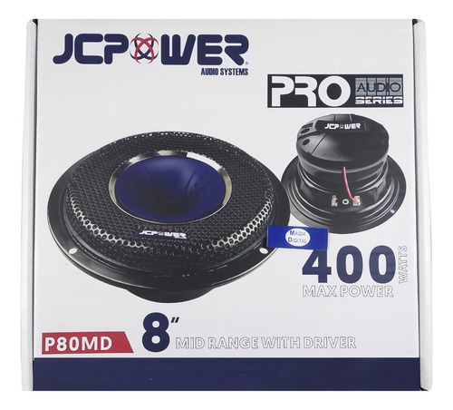Medios Rangos + Driver 8puLG Jc Power P80md 400 Watts Color Negro