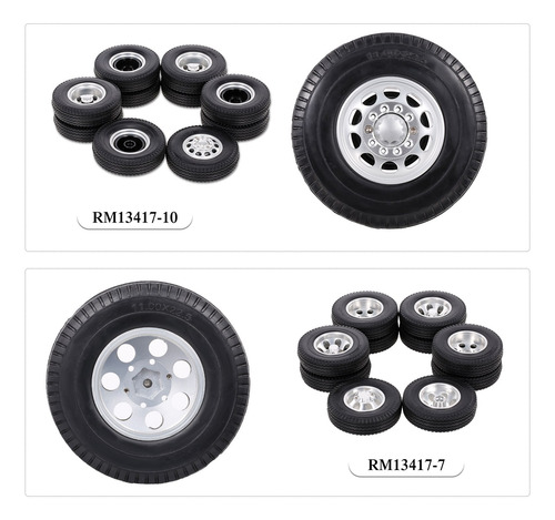 Neumáticos 6 Piezas 1/14 Tamiya Con Rueda Trasera De Camión