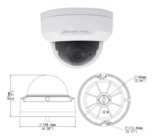 Cámara Mini Domo Ipc 2mpx Ik10 Ir H.265 2.9mm Ivc Smartpixel