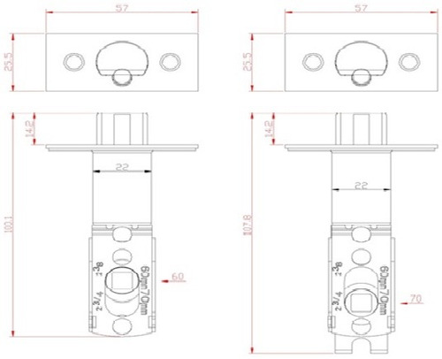 Pestillo Ajustable 60-70 Mm Para Tekno Easy/aero/fit/smart