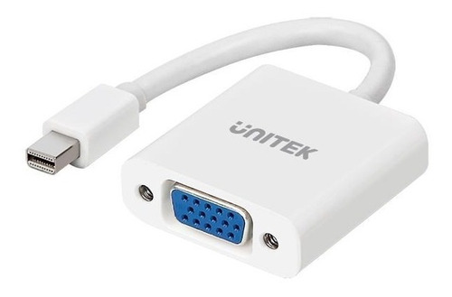 Adaptador Conversor Mini Display Port A Vga Unitek Color Blanco