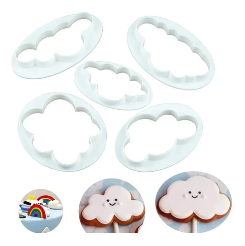 Cortadores De Nubes Fondant Galletas Reposteria 5pcs