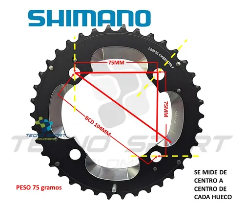 Plato Coronilla Shimano Xt M785 10 V Biplato 38 Dientes Mtb