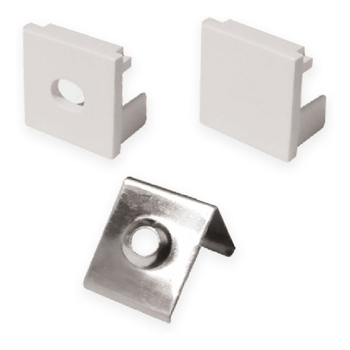 Kit De 16 Tapas Y 16 Clips Para Perfil De Aluminio Per-17-2m Luz