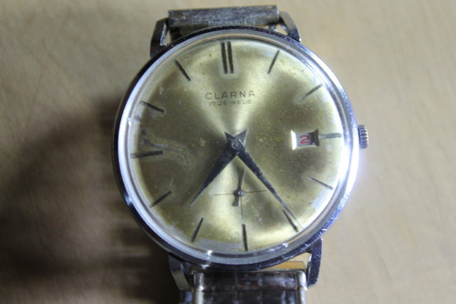 Reloj Suizo Vintage De Cuerda Marca Clarna 17 Jewels